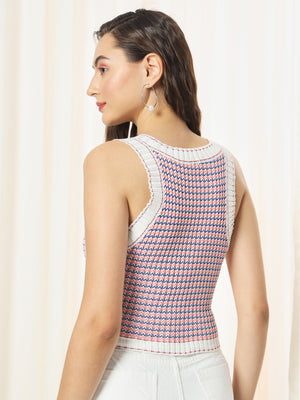 TANDUL  Casual Sleeveless Printed Women Multicolor Top