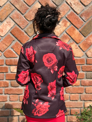 TANDUL Women Stunning Rose Printed Blazer