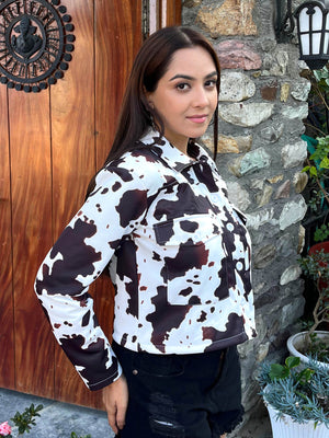 TANDUL Women's Cow Printed Jacket