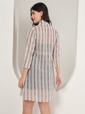 TANDUL  Women Straight 3/4th Sleeve White Shrug