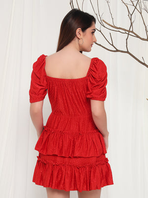 TANDUL  Women Fit and Flare Red Dress
