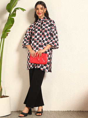 TANDUL Women Oversize Cherry Printed Tunic