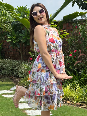 TANDUL Floral Printed Georgette Dress