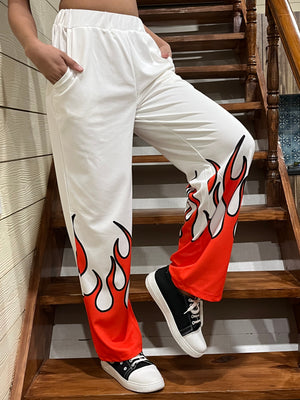 TANDUL Women Striking Flame-Emblazoned Trouser