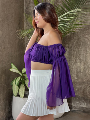 TANDUL Women Stunning Purple Georgette Top