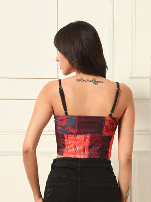 TANDUL  Casual Sleeveless Printed Women Multicolor Top