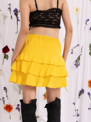 TANDUL Women Vibrant Solid Yellow Skirt