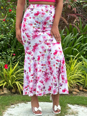 TANDUL Women Stunning Pink Floral Printed Skirt