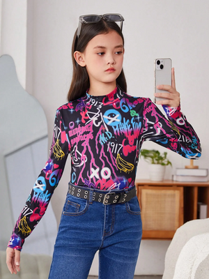 TANDUL Girls Casual Lycra Blend Top  (Multicolor, Pack of 1)