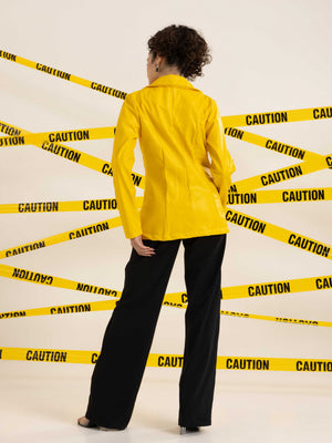 TANDUL Elegant Yellow Women Blazer