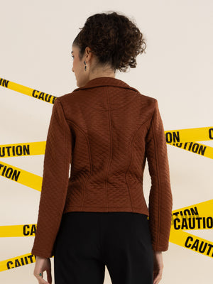 TANDUL Women Elegant Brown Blazer