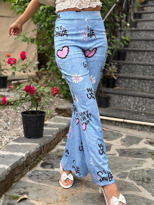 TANDUL Flared Fit Women Denim Printed Trousers