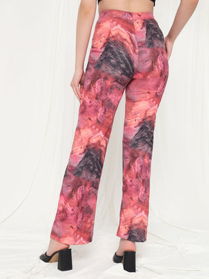 TANDUL  Women Regular Fit Pink Lycra Blend Trousers