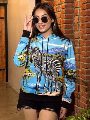 TANDUL Women Zebra Printed Sweatshirt