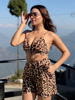 TANDUL Women Chic Leopard Printed Co-ord Set