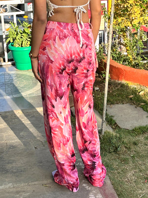 TANDUL Women Pink Feather Printed Trouser