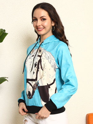 TANDUL Women Stunning Horse Printed Hoodie