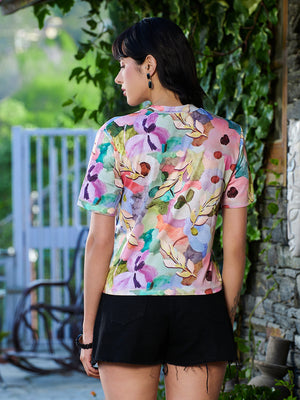 TANDUL Women Multicolor Printed T-shirt