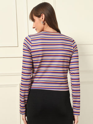 Casual Regular Sleeves Printed Women Multicolor Top