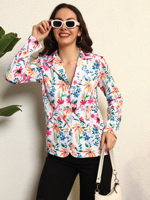 TANDUL Women Multicolor Floral Printed Blazer