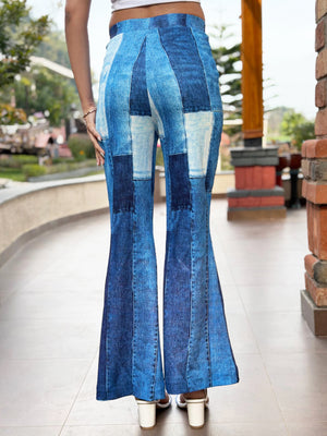 TANDUL Women Regular Fit Light Blue Lycra Blend Trousers