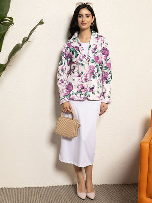 TANDUL Women Multicolor Floral Printed Blazer