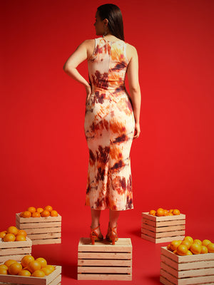 TANDUL  Women Bodycon Orange Dress