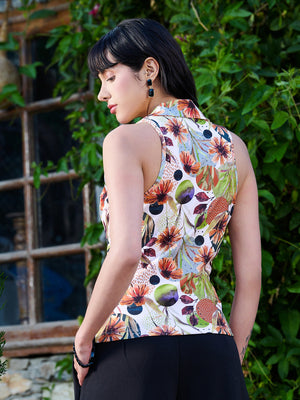 TANDUL Women Multicolor Floral Printed Waistcoat