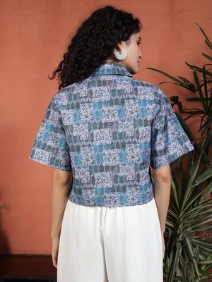 TANDUL Women Printed Blue  Shirt