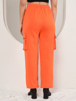 TANDUL  Women Regular Fit Orange Lycra Blend Trousers