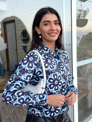 TANDUL Women Blue Floral Jacket