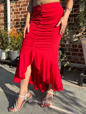 TANDUL Women Stunning Red Skirt