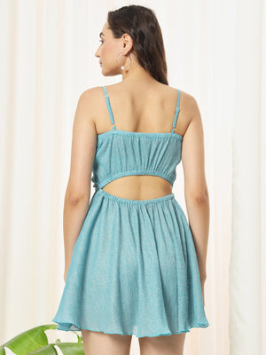 TANDUL  Women Fit and Flare Blue Dress