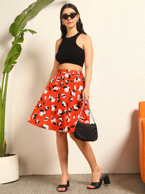 TANDUL  Women Printed Flared Multicolor Skirt