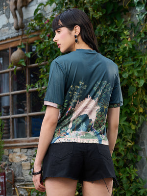 TANDUL Green Printed Women T-shirt