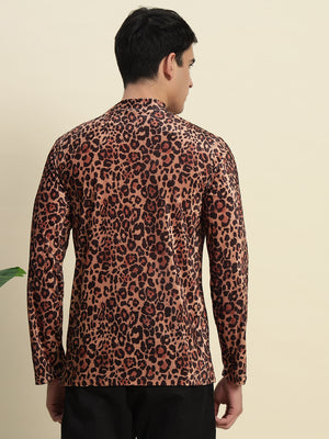 TANDUL Leopard Printed Men's Highneck