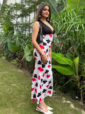 TANDUL Women Enchanting Playing Cards Dress