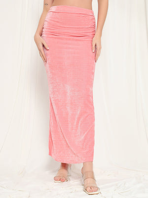 TANDUL  Women Solid Straight Pink Skirt