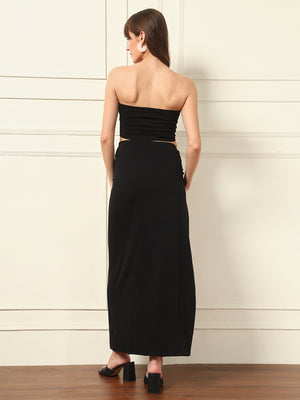 TANDUL  Women Two Piece Black Co-ord Set