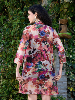 TANDUL Women Multicolor Floral Printed Shrug