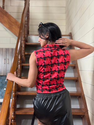 TANDUL Women stunning checked waistcoat