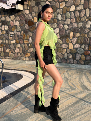 TANDUL Women Stunning Georgette Green Shrug