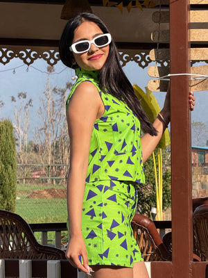 TANDUL Women Neon Green Printed Co-ord Set