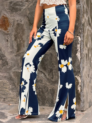 TANDUL Women Black and White Floral Trousers