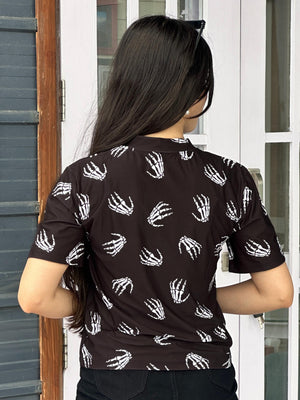 TANDUL Women Black Printed T-shirt