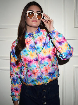 TANDUL  Women Floral Print Puffer Jacket