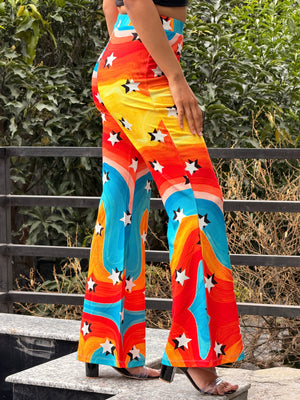 TANDUL Women Vibrant Starry Night Printed Trouser