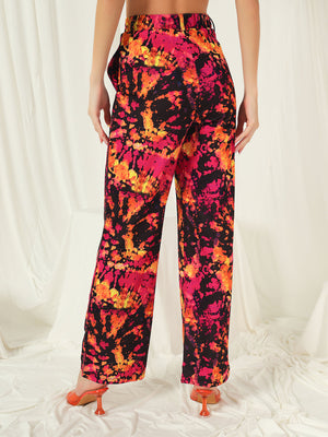 TANDUL  Women Regular Fit Multicolor Lycra Blend Trousers