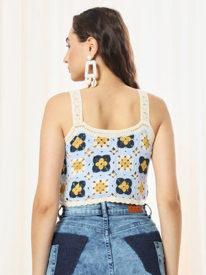 TANDUL  Casual Sleeveless Printed Women Multicolor Top