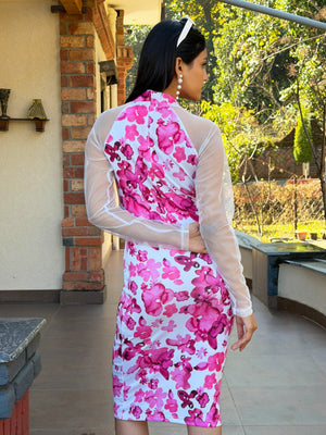 TANDUL Women Exquisite Pink Floral Dress